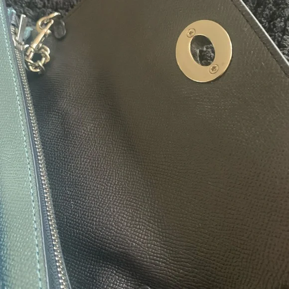 Coach Metallic Skyblue Leather
Chain Crossbody Bag- F22828 - Picture 9 of 12